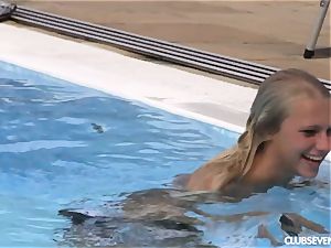 Swimming naked with beautiful eurobabes